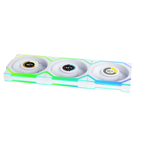 Lian Li UNI FAN REVERSE SL WIRELESS LCD 3x120mm Beyaz Kasa Fanı (G99.12RSLLCD1W3W.00)