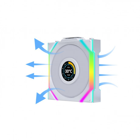 Lian Li UNI FAN REVERSE SL WIRELESS LCD 3x120mm Beyaz Kasa Fanı (G99.12RSLLCD1W3W.00)