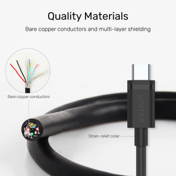 UNITEK USB3.0 TYPE-C TO USB-A ŞARJ KABLOSU 1.5MT 5GBPS (C14103BK-1.5M)