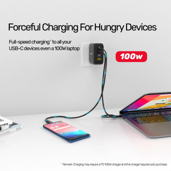 UNITEK USB4 THUNDERBOLT KABLO 0.8MT 40GBPS, 8K&60Hz,100W (C14100BK-0.8M)