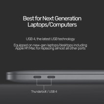 UNITEK USB4 THUNDERBOLT KABLO 0.8MT 40GBPS, 8K&60Hz,100W (C14100BK-0.8M)