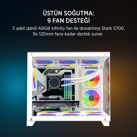 JAMES DONKEY STARK S700 BEYAZ GAMING KASA (NO PSU)