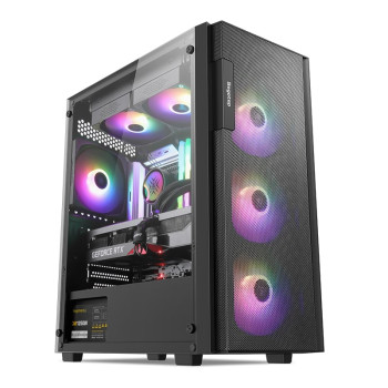 SEGOTEP Axe 5 Siyah 650W 80+ Midi Tower Kasa (Rainbow Fan)